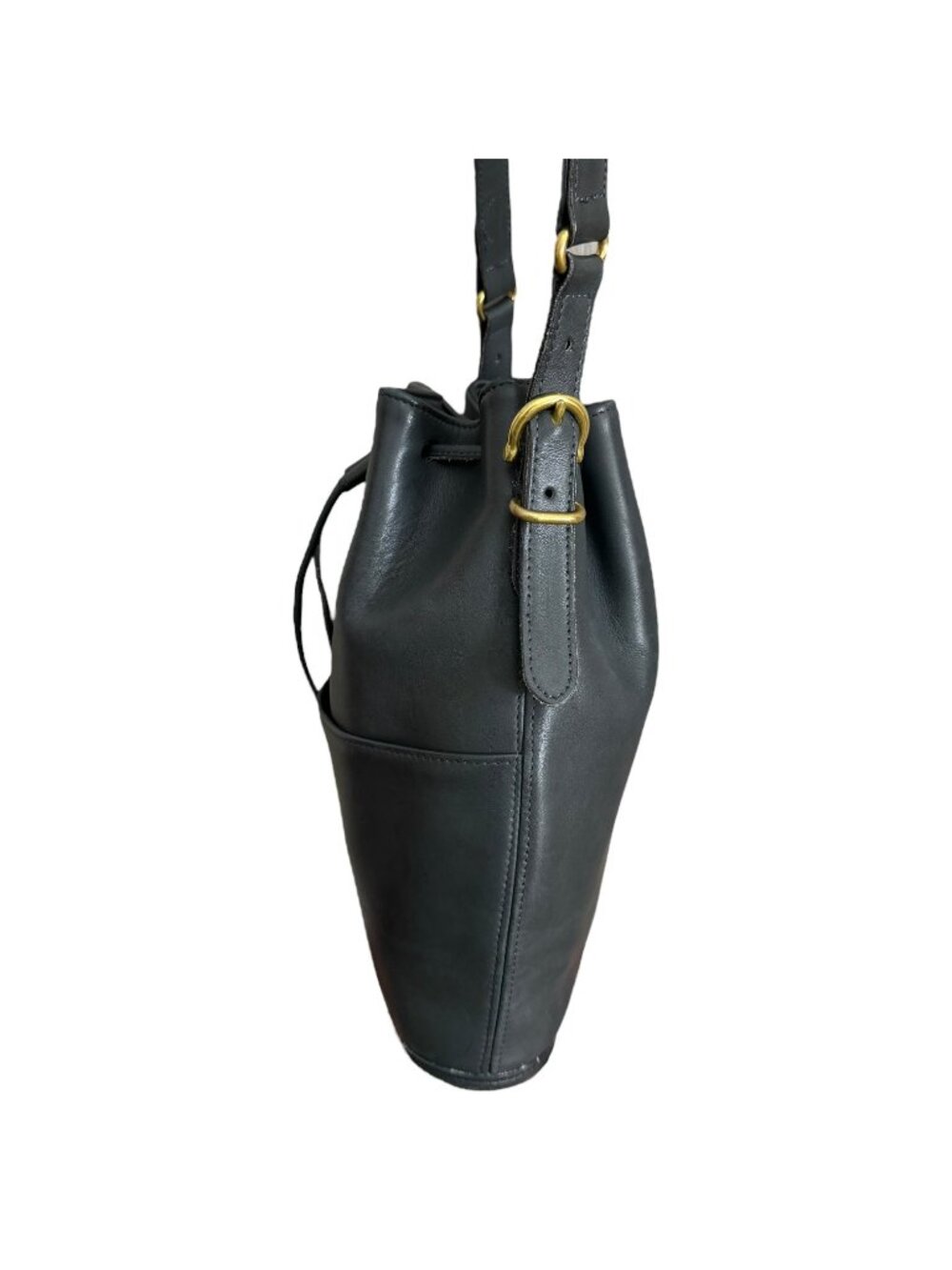 Vintage Coach 9804 Equestrian Bucket Bag Navy Drawstring Crossbody - Picture 5 of 11